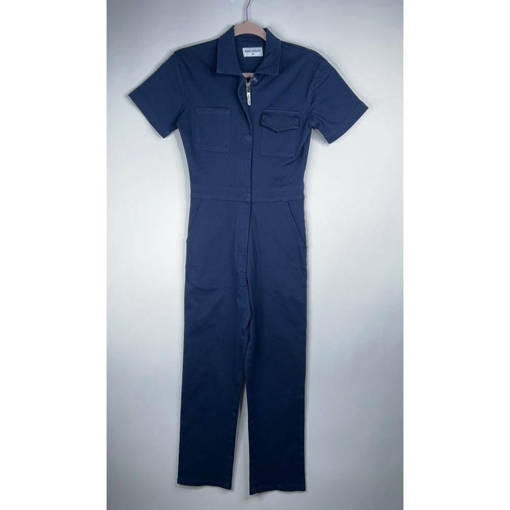 Rivet Utility Navy Jumpsuit The Worker Short Sleeve Classic Chic Neutral Size XS